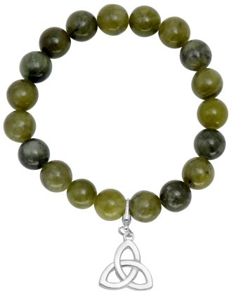 Connemara Marble Trinity Knot Charm Stretch Bracelet