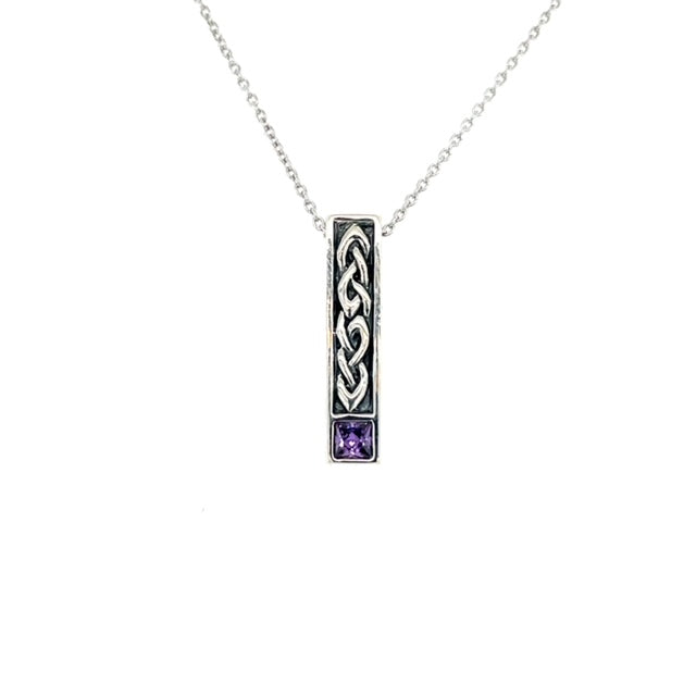 Celtic Knot Box Pendant - Amethyst