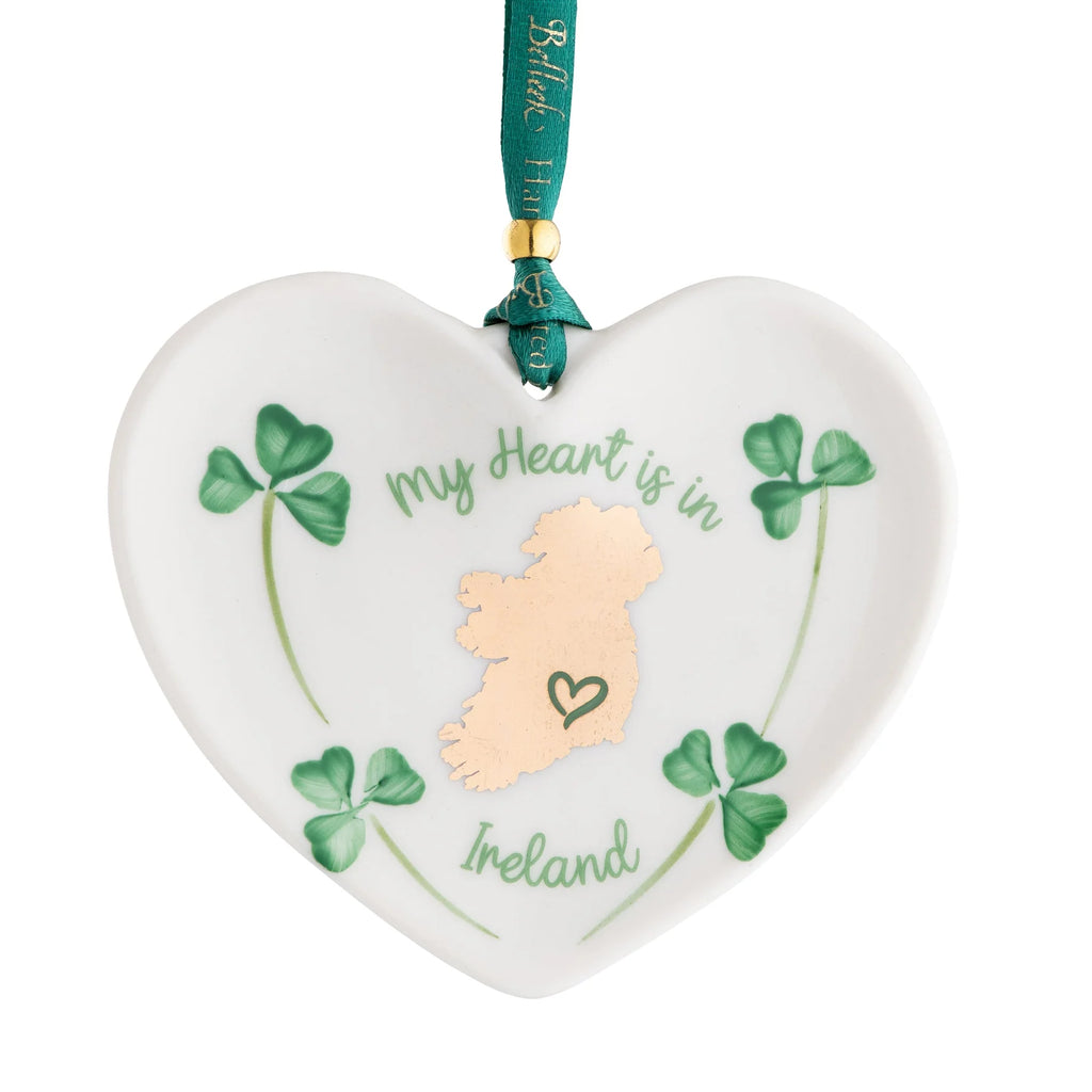 Belleek Classic My Heart is in Ireland Ornament