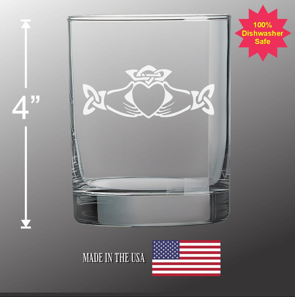Claddagh Rocks Glass