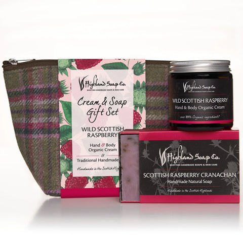 Wild Scottish Raspberry Hand & Body Cream with Soap Gift Bag