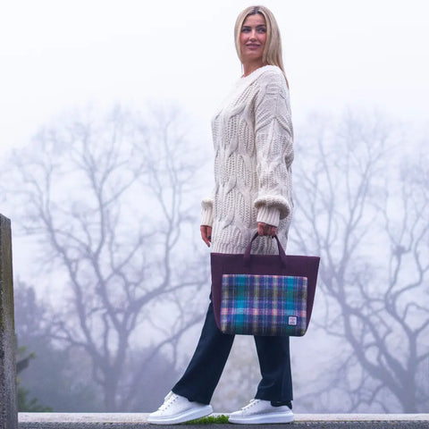 Harris Tweed Travel Bag - Pink Pastel