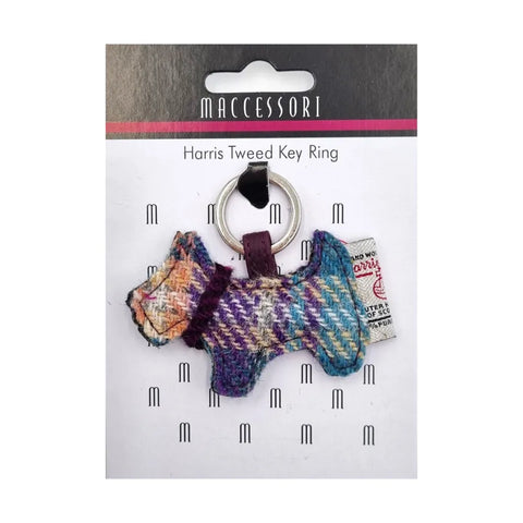 Harris Tweed Dog Key Ring  - Multiply Colors Available