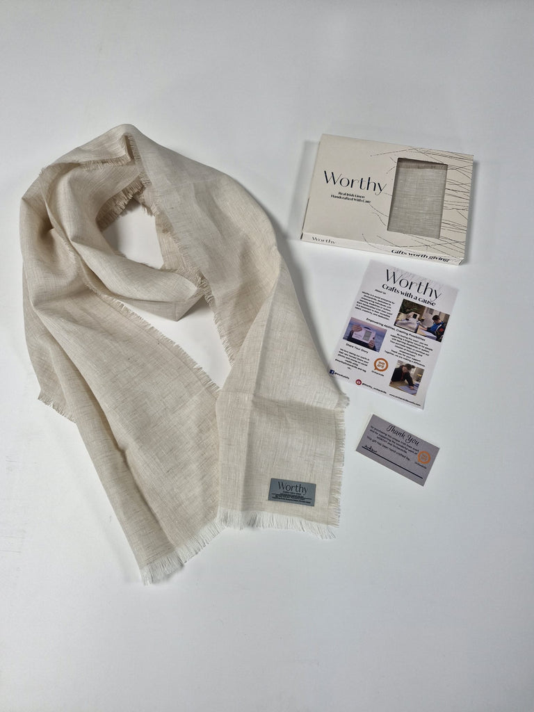 Champagne Sand Irish Linen Scarf