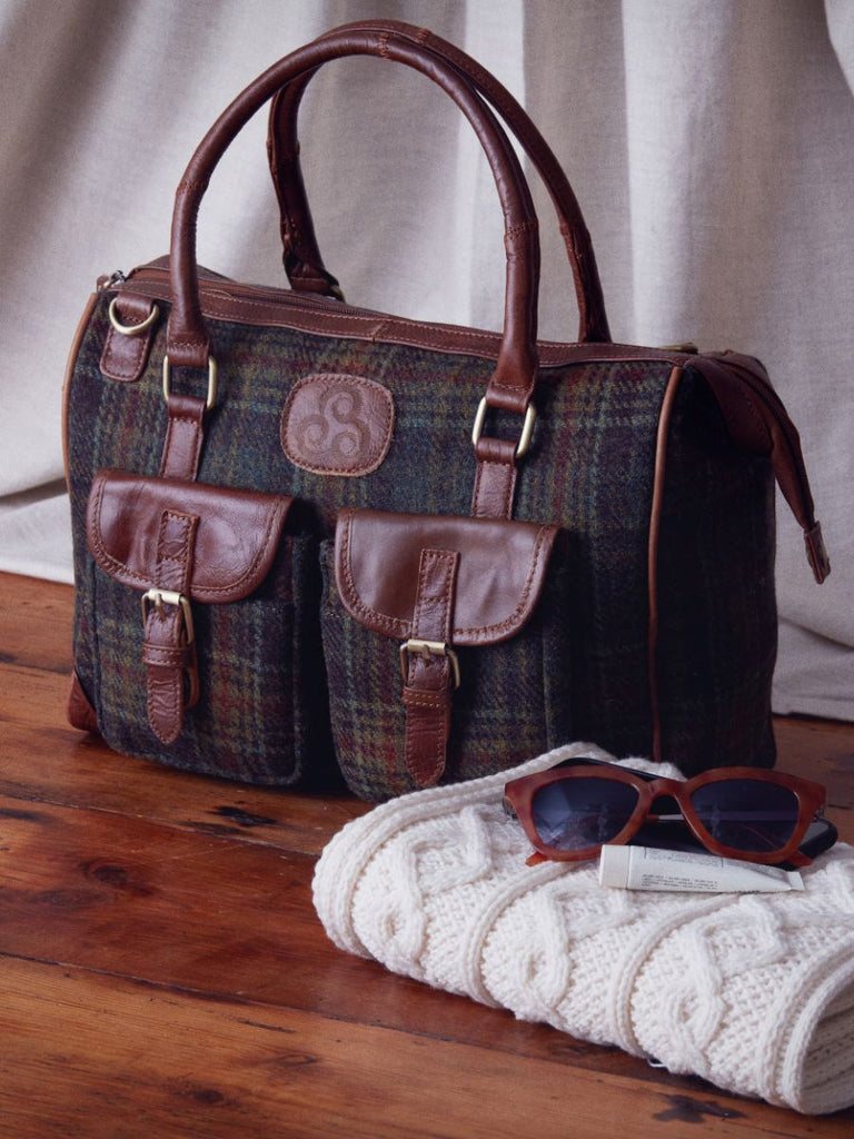 Traditional Check Double Front Pocket Bag