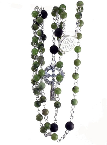Connemara Marble Celtic Bead Rosary rc2