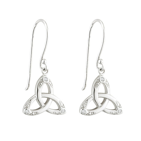 Acara Crystal Trinity Knot Drop Earrings