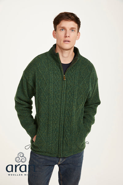 Lined Shetland Full Zip Cardigan with Fleece Collar – The Counties