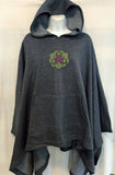 Embroidered Sweatshirt Poncho