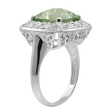 Green Amethyst Trinity Knot Ring