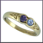 2 Stone Trinity Knot Mother's Ring