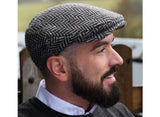 Herringbone Grey Flatcap