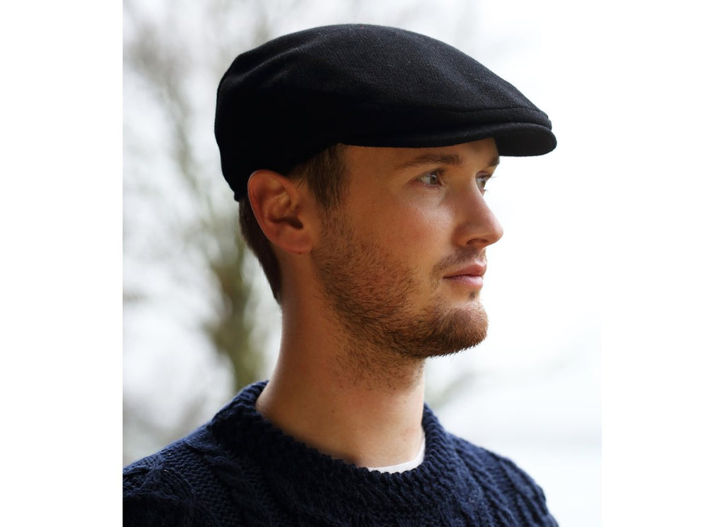 Black Wool Flatcap