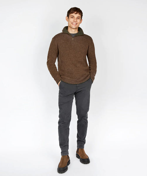 Ribbed Horizon Pullover - Brown