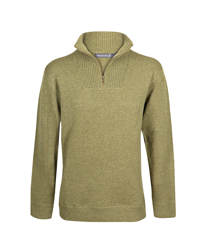 Zip Neck Pullover - Mossy Green