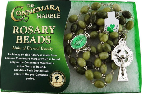 Connemara Marble Oval Bead Rosary