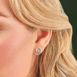 Green Crystal Claddagh Earrings