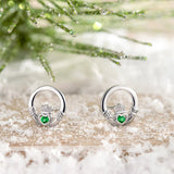 Green Crystal Claddagh Earrings