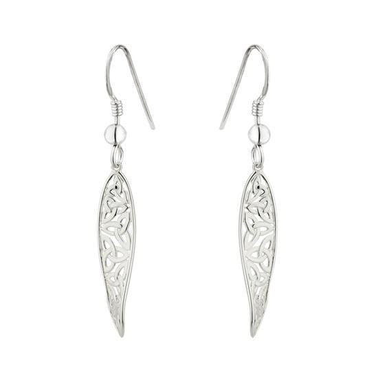 Long Trinity Knot Twist Earrings