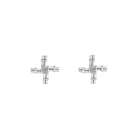 Acara Silver Small St Brigids Cross Earrings