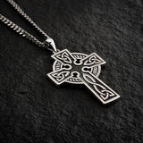 Double Sided Oxidized Sterling Celtic Cross