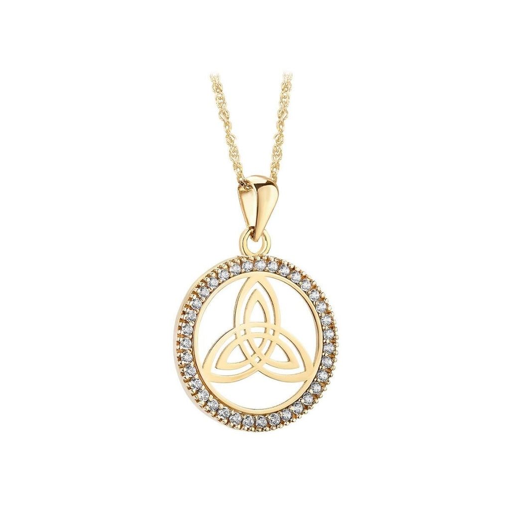 10K Gold CZ Trinity Knot Pendant