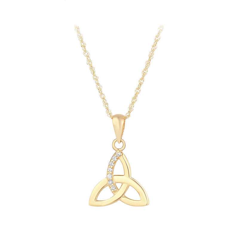 10K Gold CZ Trinity Knot Pendant