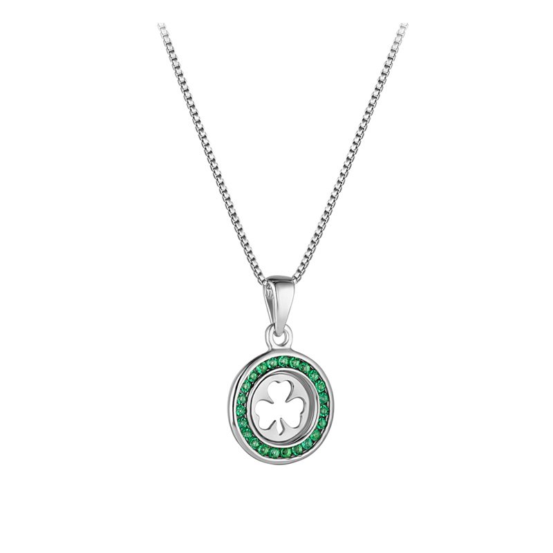 Child's Shamrock CZ Pendant