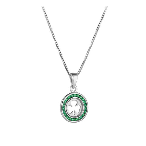 Child's Shamrock CZ Pendant