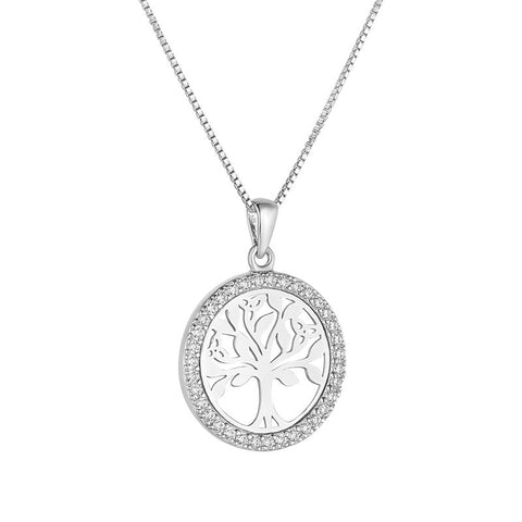 Silver CZ Tree of Life Pendant