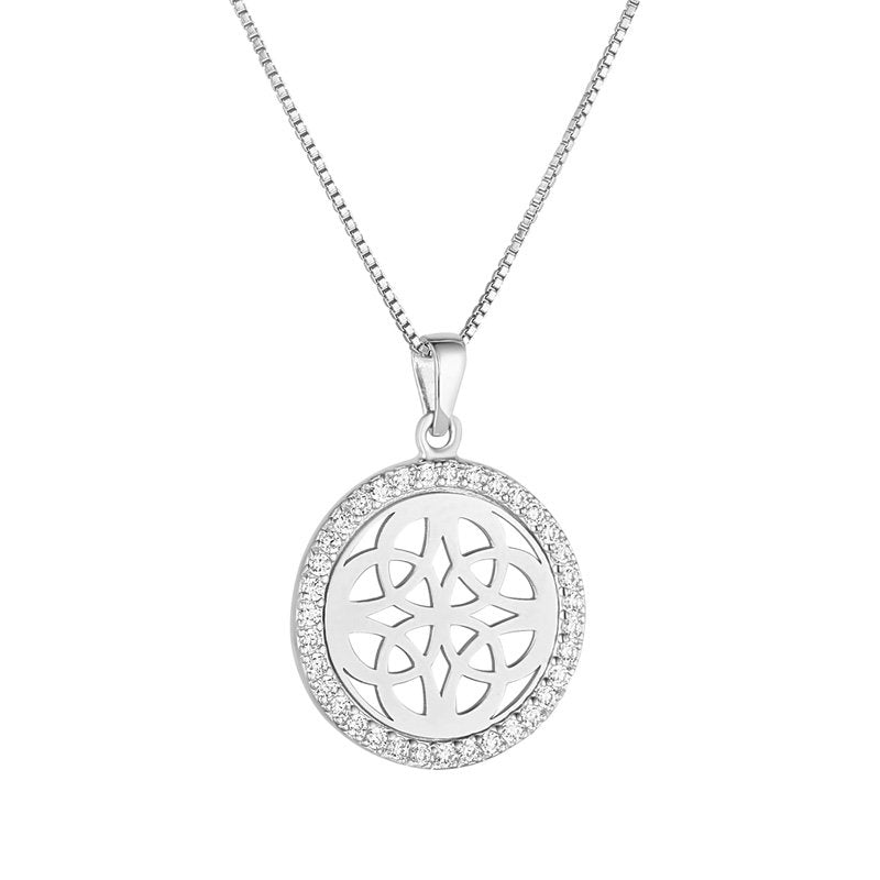 Silver CZ Celtic Knot Pendant