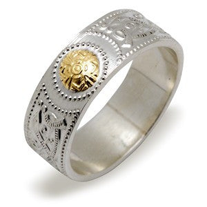 Celtic Warrior Ring - Silver & 14K