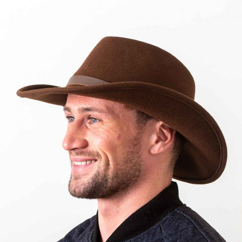 Felted Wool Hat - Brown - CLEARANCE