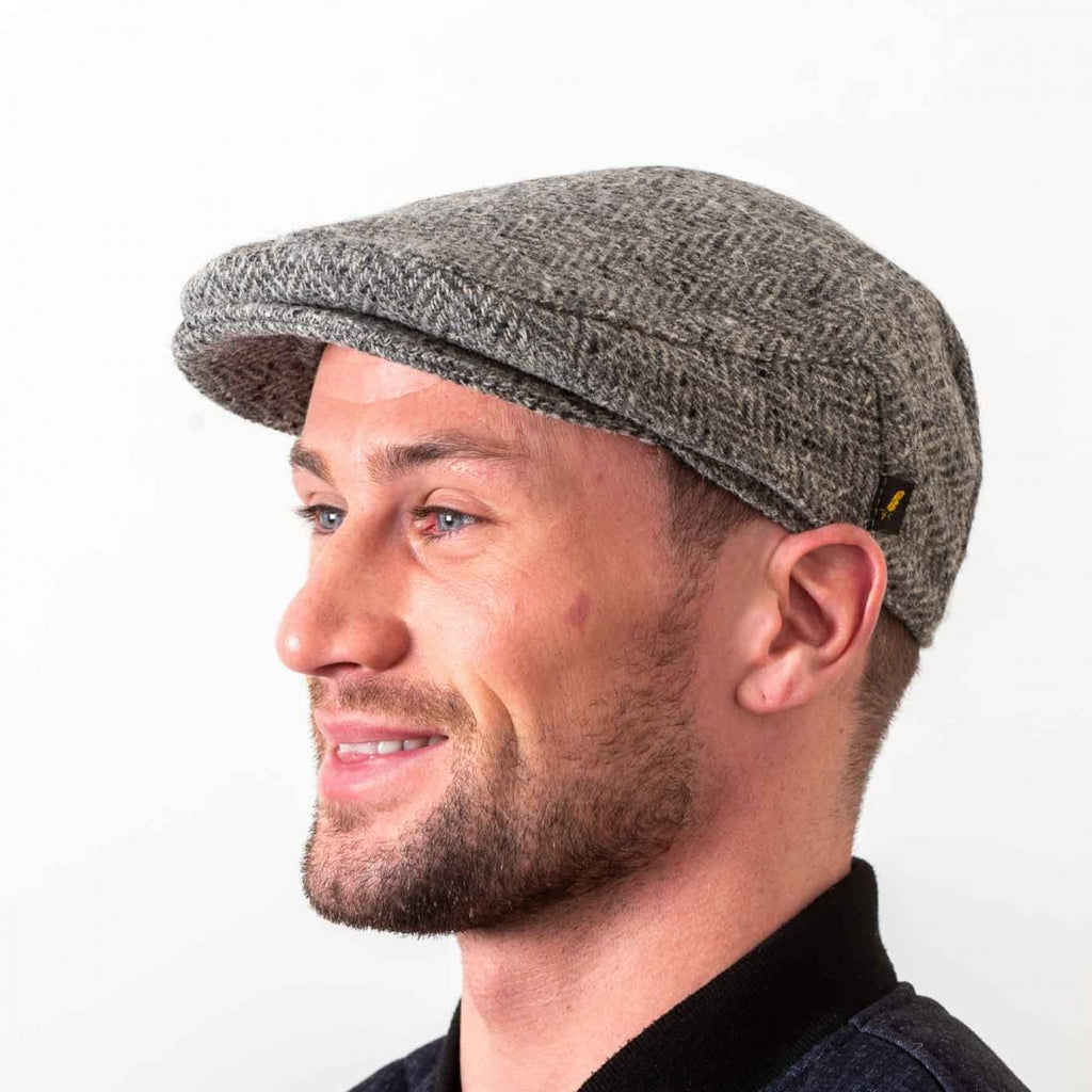 Donegal Flatcap - Silver Grey Herringbone