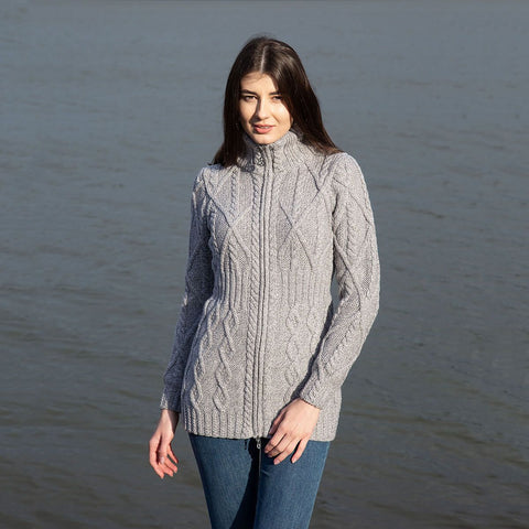 Cable Cardigan with Trinity Knot Zipper