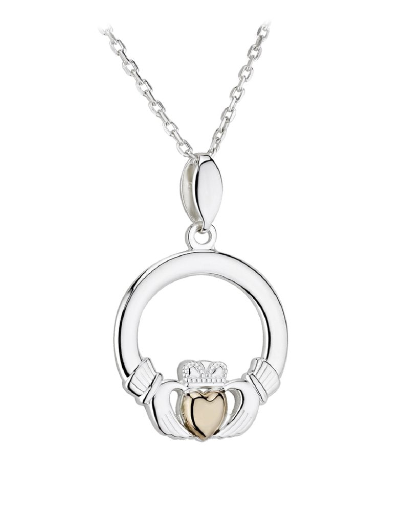 Two Tone Claddagh Pendant