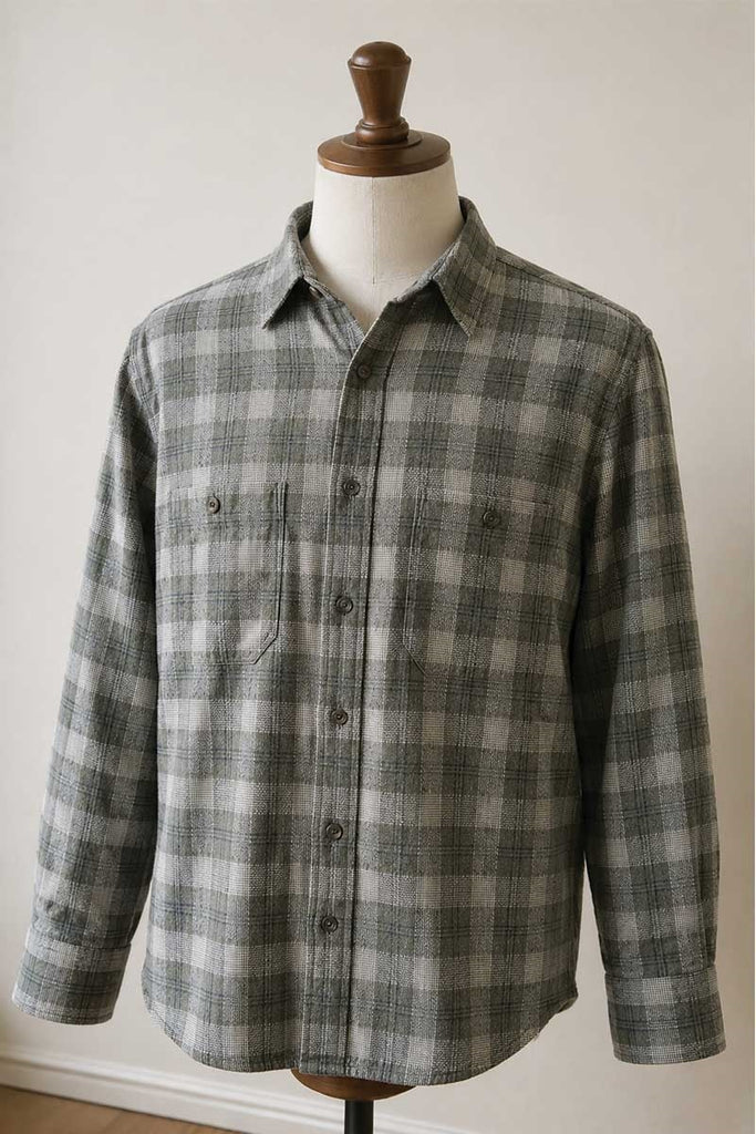 Flannel Fleece Lined Shirt - Moss Green Plaid