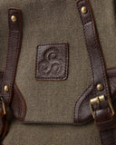 Canvas and Leather Bag w/Double Buckle Front