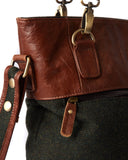 Herringbone and Leather Shopper Bag