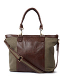 Canvas and Leather Traditional Shopper Bag