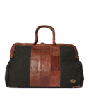 Herringbone and Leather Doc Weekender Bag