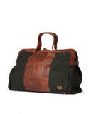 Herringbone and Leather Doc Weekender Bag
