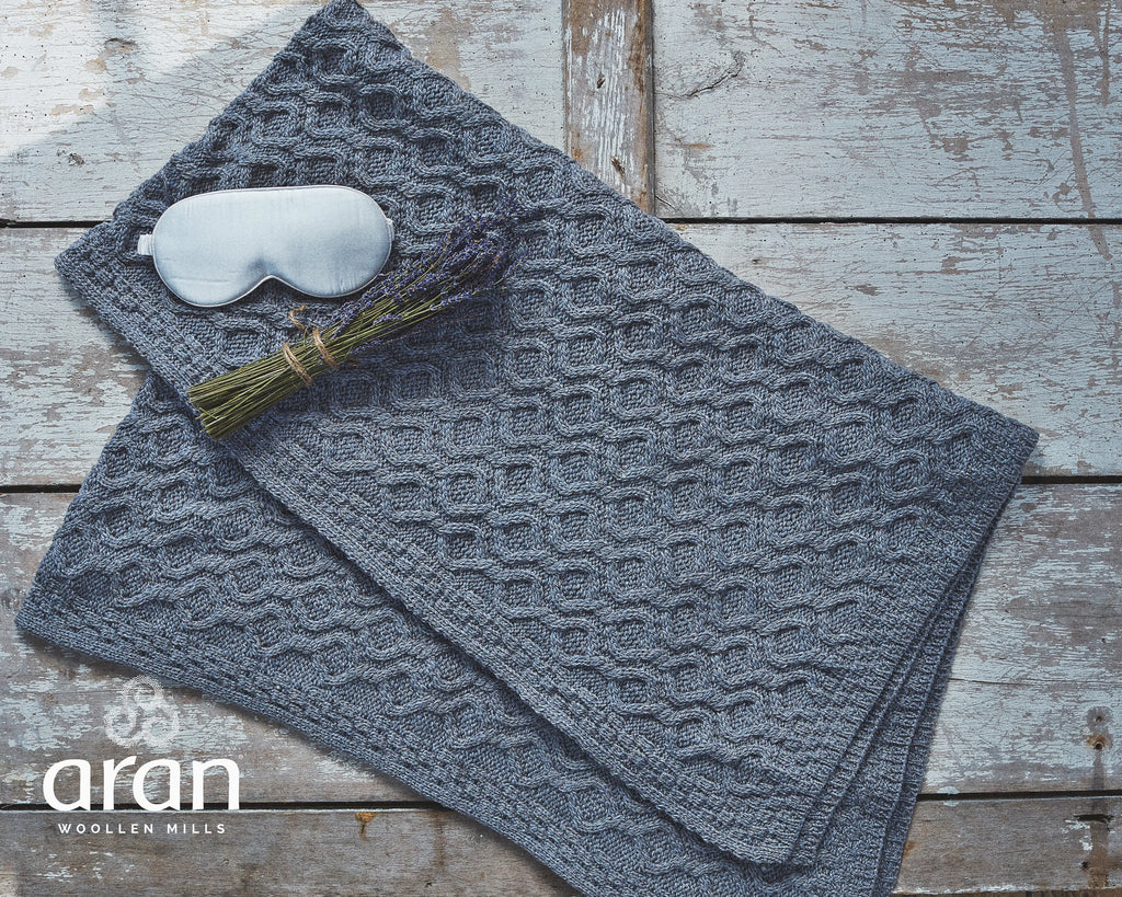 Diamond Pattern Throw - Ocean Grey