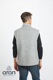 Lined Shetland Gilet with Full Zip and Fleece Collar - Light Grey