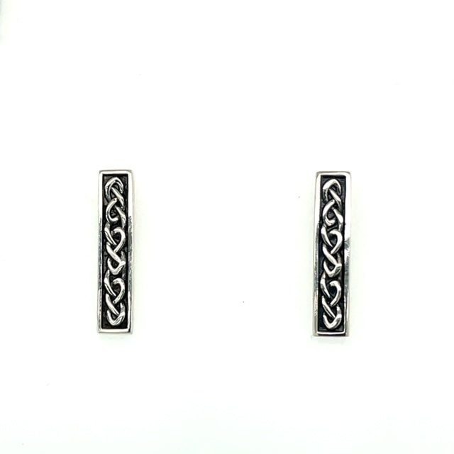Celtic Knot Box Bar Earrings