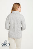 Buttoned Cable Knit Cardigan - Feather Grey