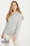 Buttoned Cable Knit Cardigan - Feather Grey