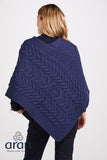 V-Neck Poncho - Ink Blue