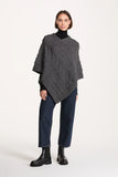V-Neck Poncho - Charcoal