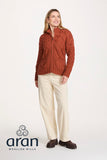 Multi Pattern Zipper Cardigan - Copper